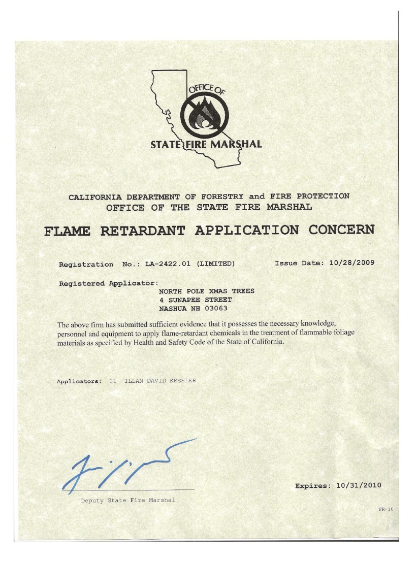 Fire Retardant Applicators License