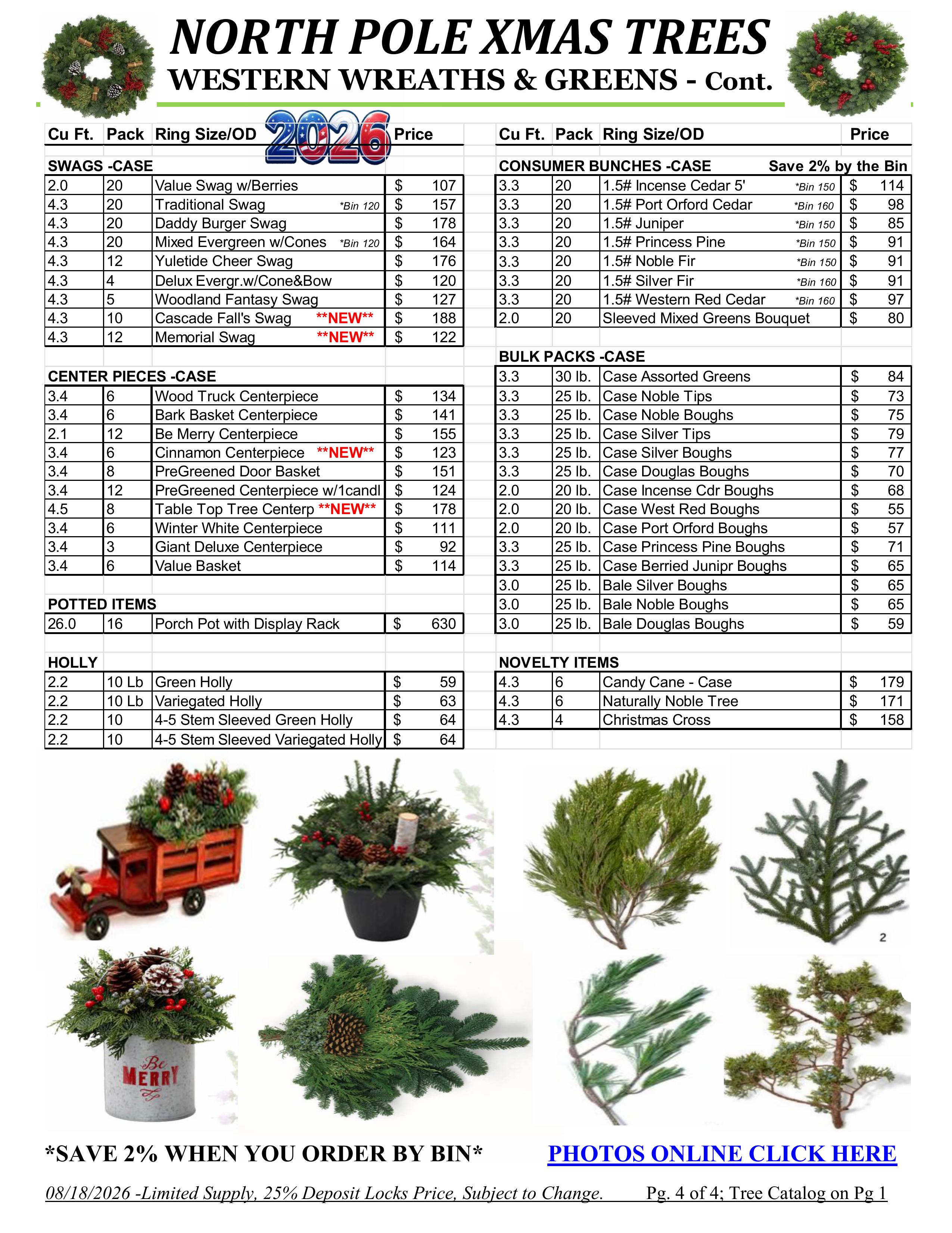 Western Wreath Pricelist 2026