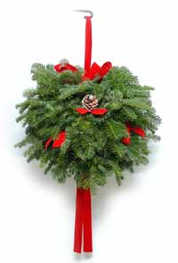 decorated balsam kissing ball